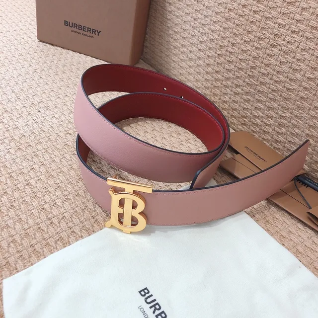 Burberry Knight réversible rose et rouge ceinture en cuir 8