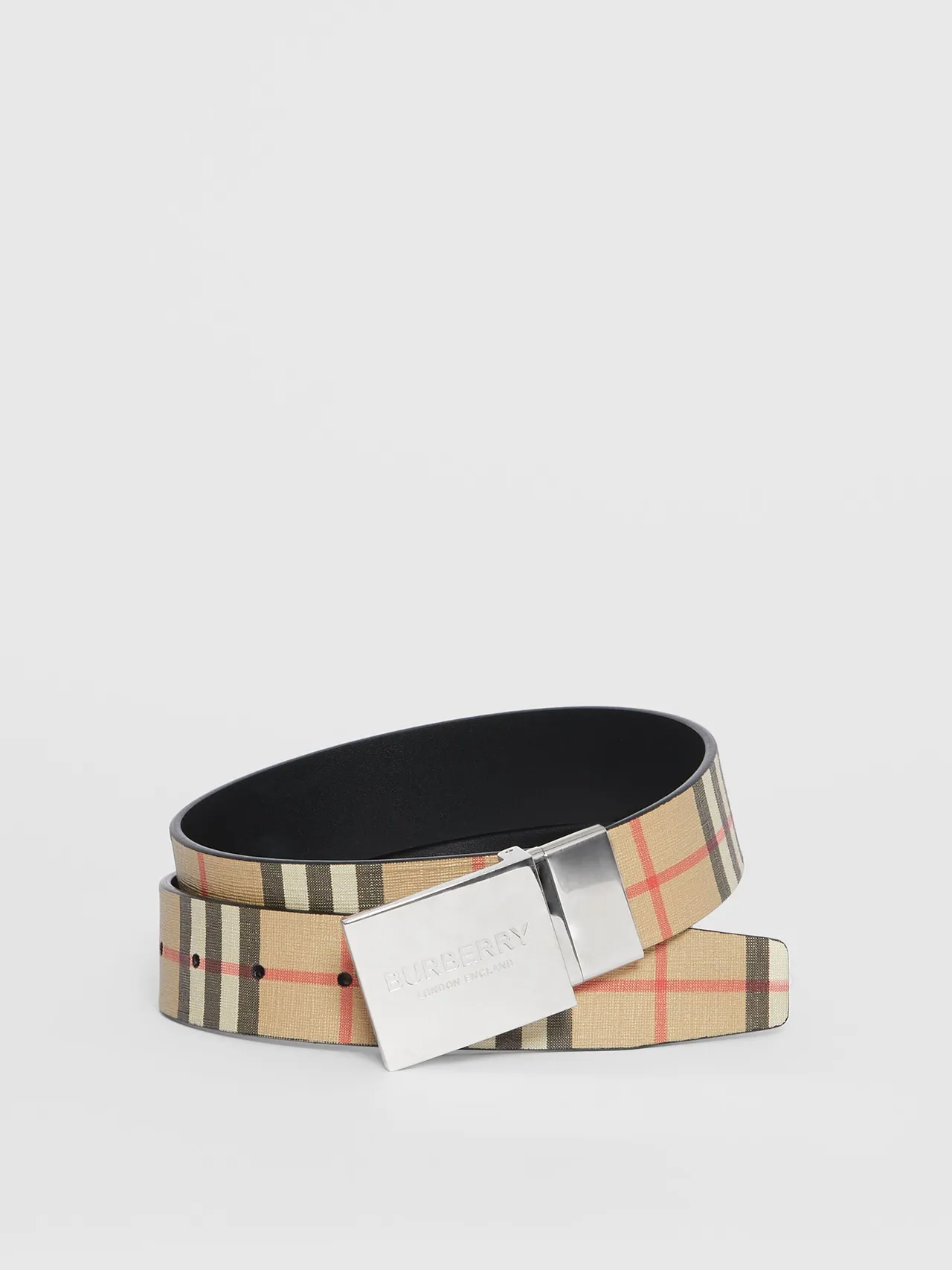 Burberry Knight Vintage Check Cinto de couro reversível 5