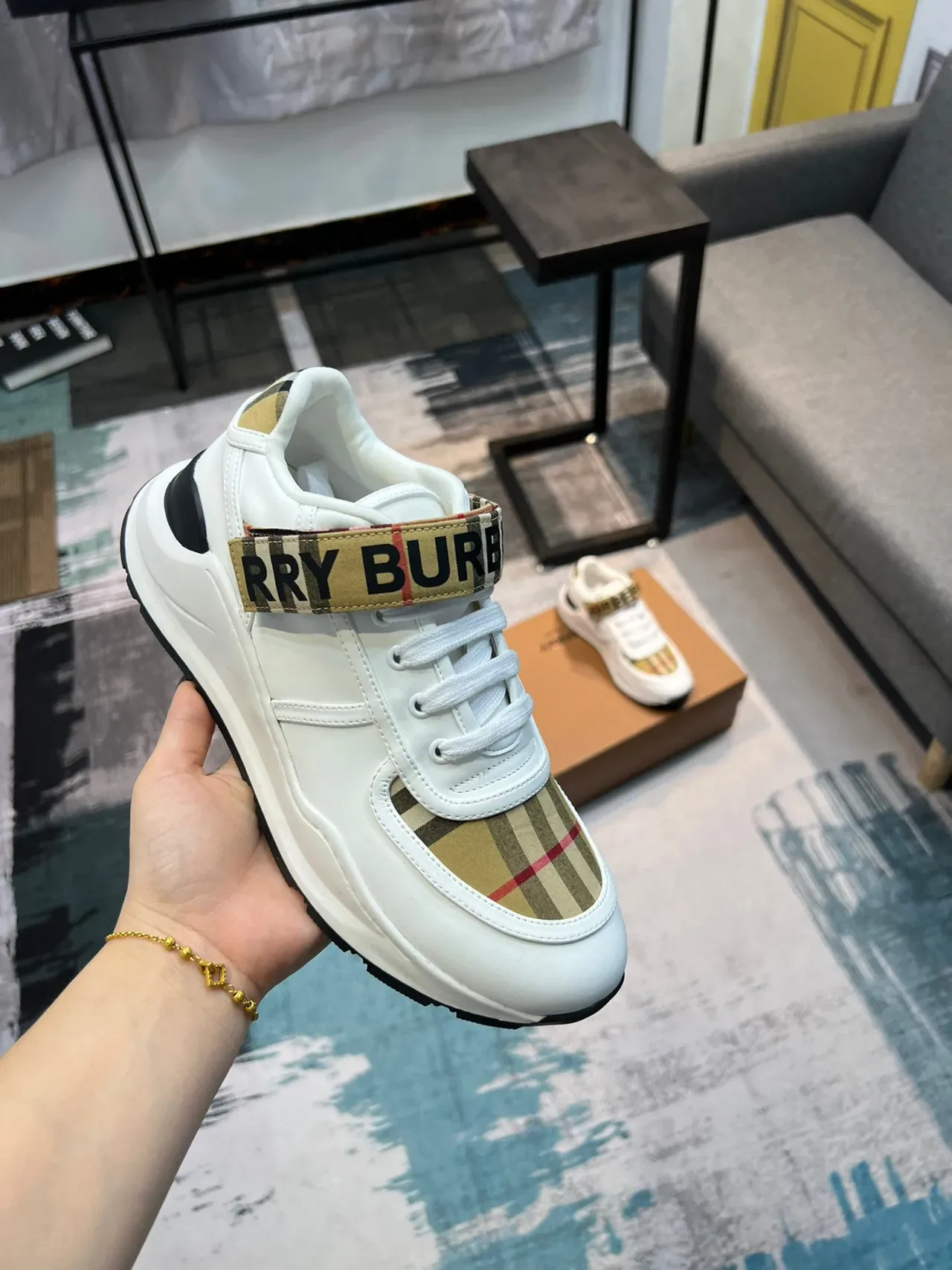 Burberry Caballero Blanco y House Check Lifestyle Sneakers 5