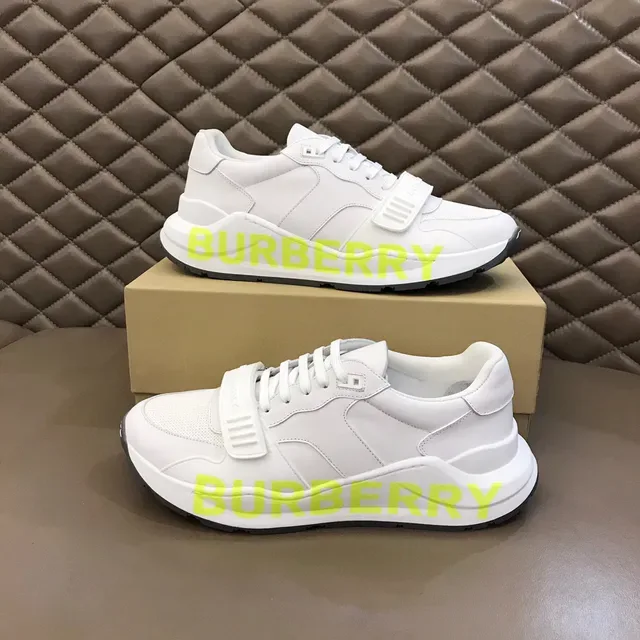 Burberry Knight أبيض أصفر جلد صناعي الجزء العلوي نيون طباعة شعار أحذية رياضية أسلوب الحياة 7