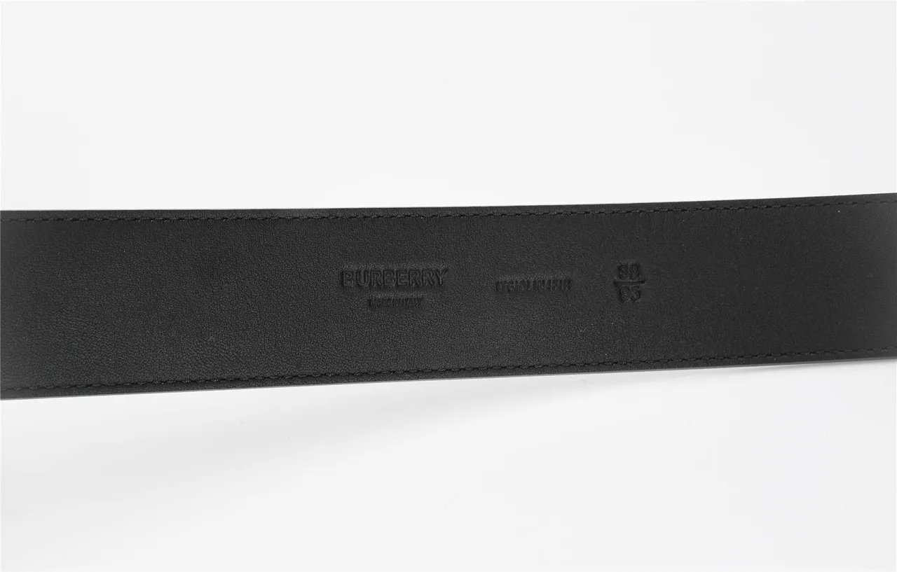 Burberry Monogram TB Buckle Belt 棕色米色皮革腰带 7
