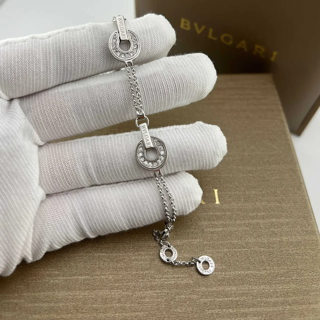Bvlgari B.zero1 Pavé-Diamond Open-Circle Chain Bracelets 3