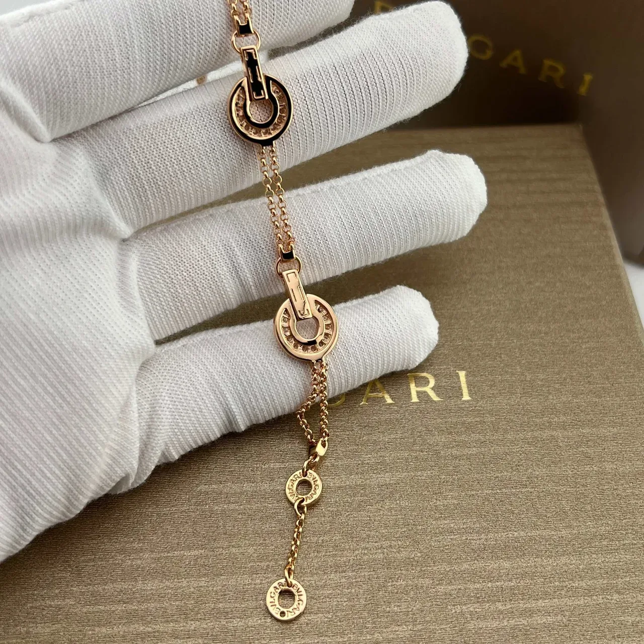 Bvlgari B.zero1 Pavé-Diamond Open-Circle Chain Bracelets 4