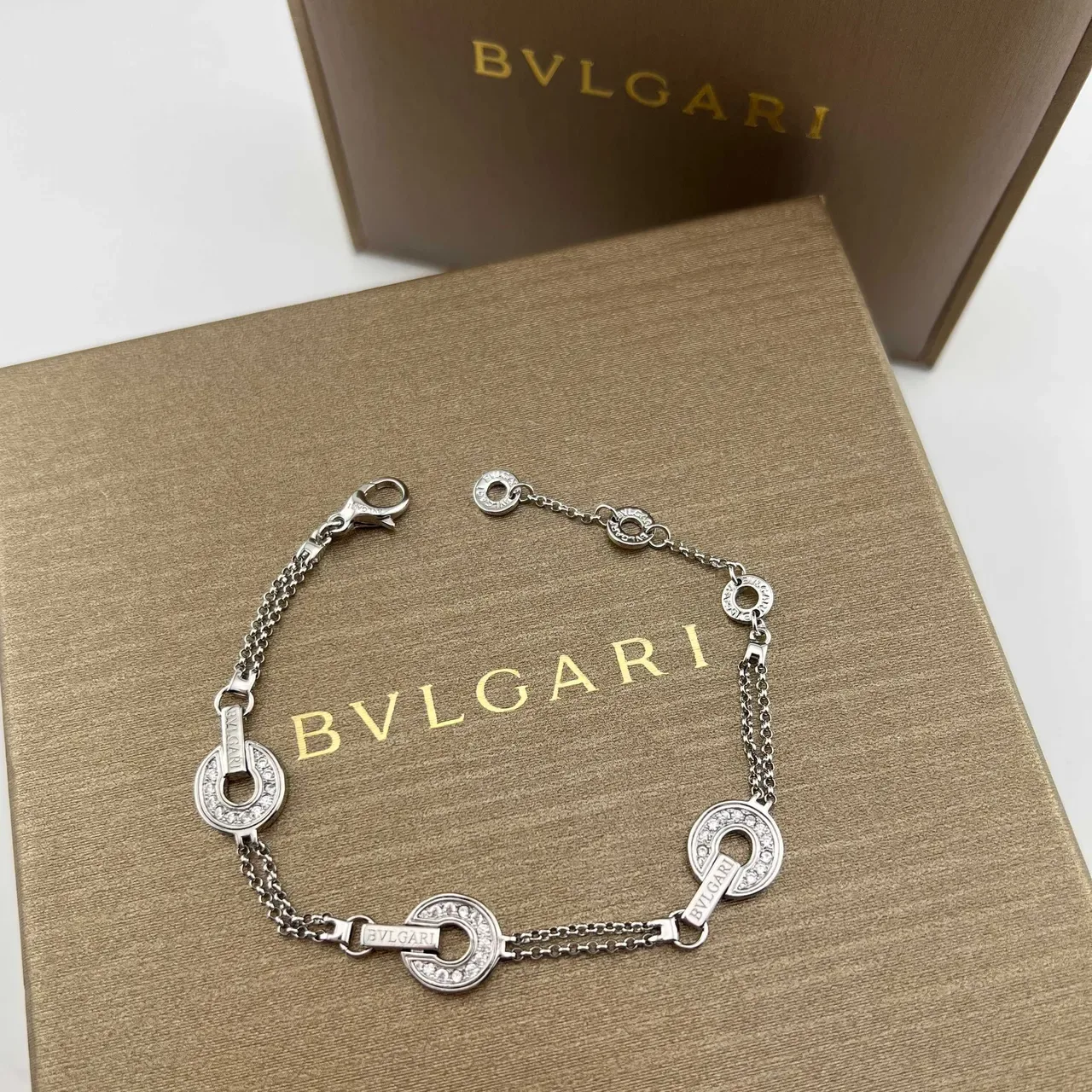 Bvlgari B.zero1 Pavé-Diamond Open-Circle Chain Bracelets 5