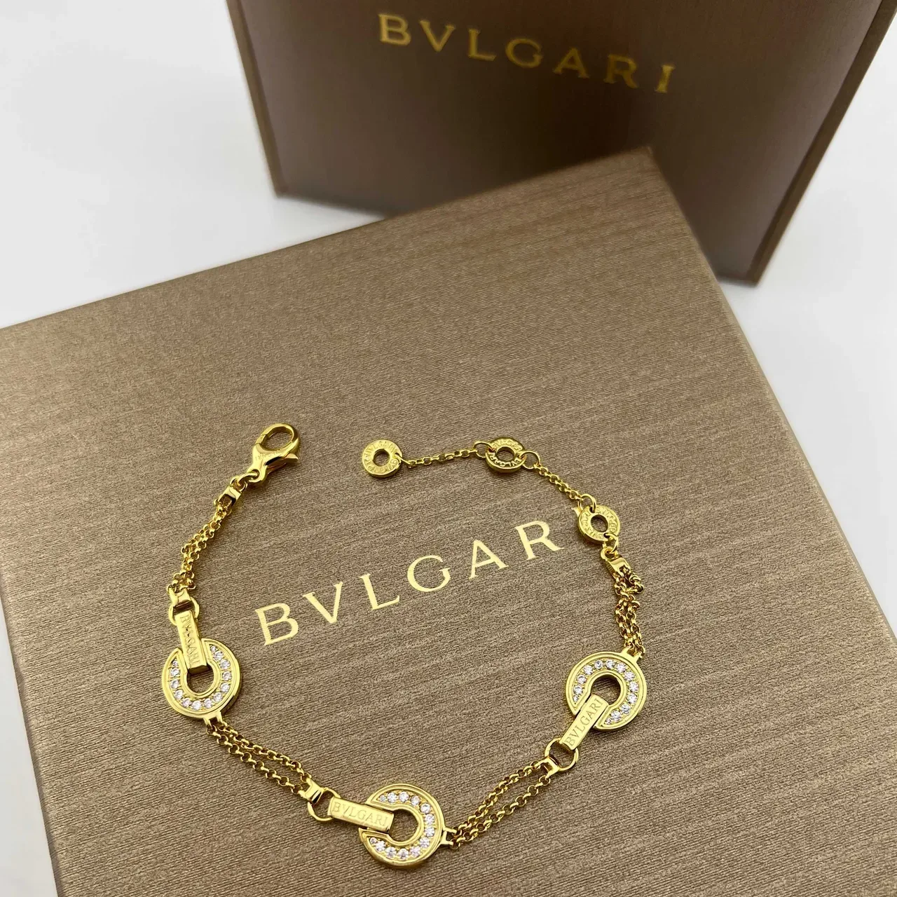 Bvlgari B.zero1 Pavé-Diamond Open-Circle Chain Bracelets 6