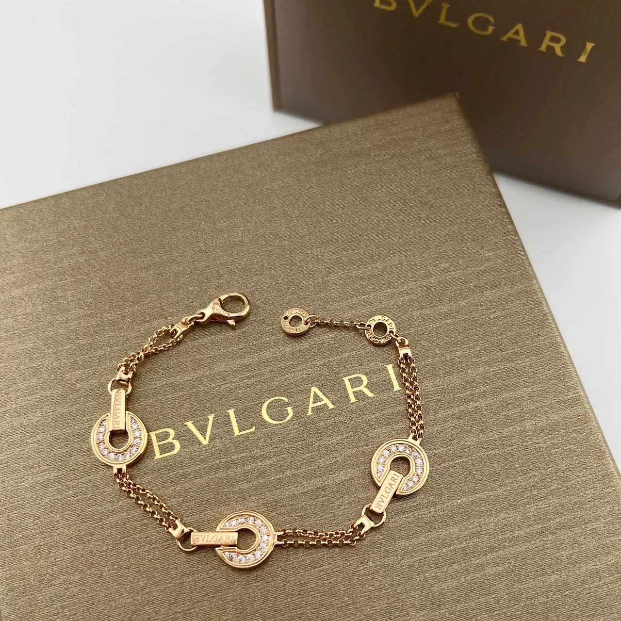 Bvlgari B.zero1 Pavé-Diamond Open-Circle Chain Bracelets 7