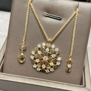 Bvlgari B.zero1 Rock Hexagonal Pavé Gold-Tone Crystal Necklace