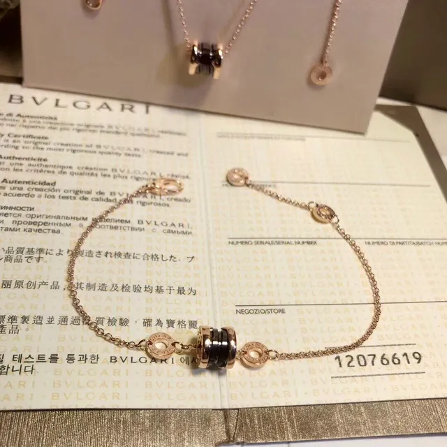 Bvlgari Gold Black Multi-Chain Layered Cylindrical Bead Motif Necklace 5