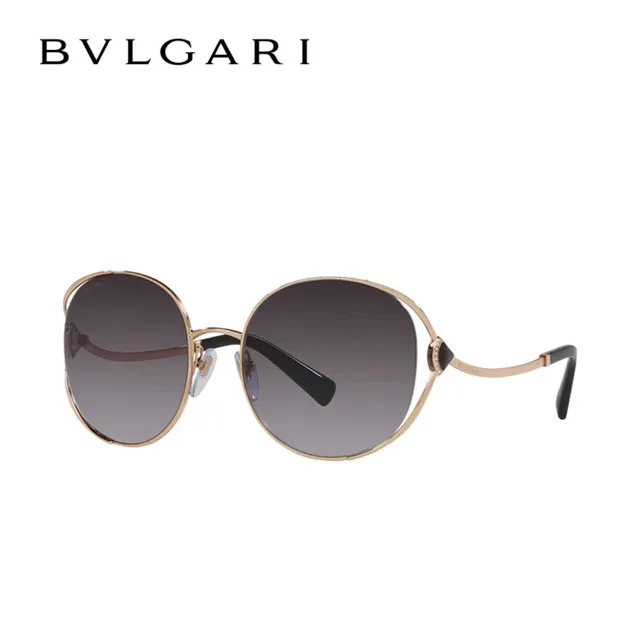 Bvlgari 椭圆玫瑰金渐变镜片太阳镜 2