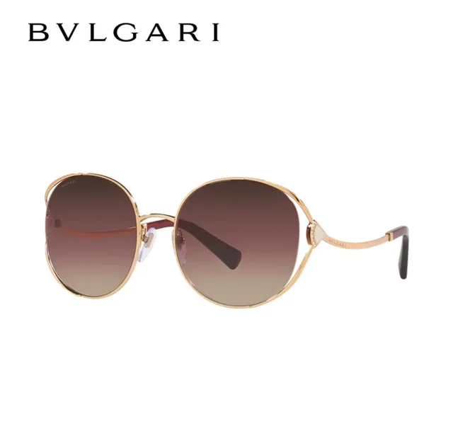 Bvlgari 椭圆玫瑰金渐变镜片太阳镜 3
