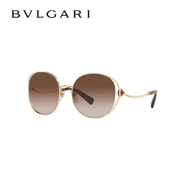 Bvlgari 椭圆玫瑰金渐变镜片太阳镜 4
