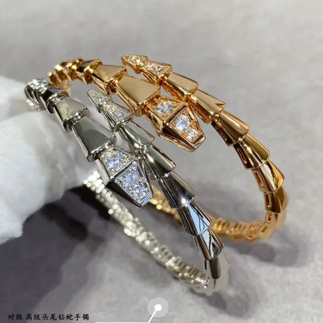 Bvlgari Serpenti سوار ذهب فضة مفصل ثعبان هندسي حرشف 2