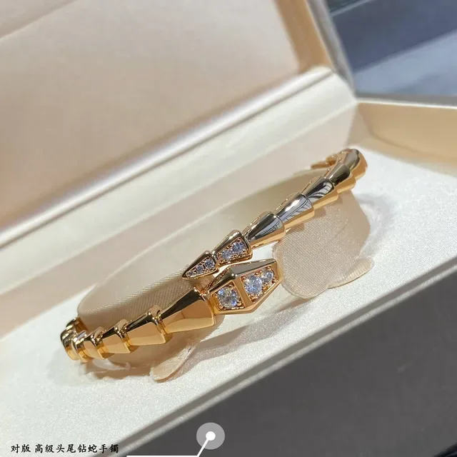 Bvlgari Serpenti سوار ذهب فضة مفصل ثعبان هندسي حرشف 3