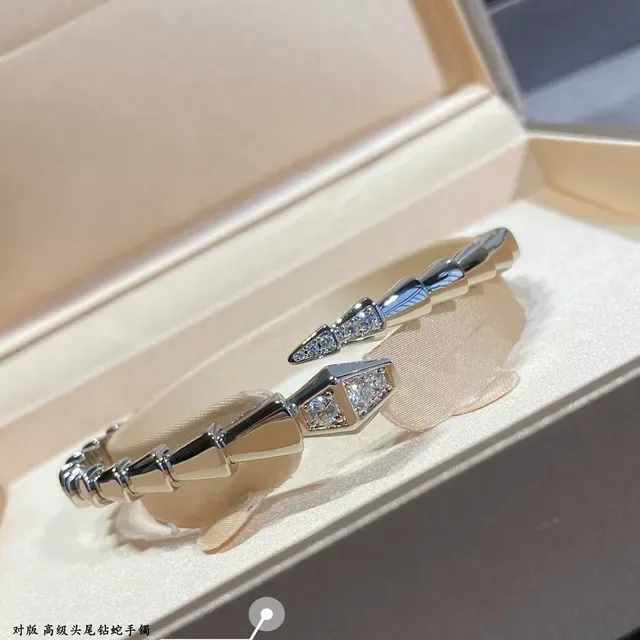 Bvlgari Serpenti سوار ذهب فضة مفصل ثعبان هندسي حرشف 4
