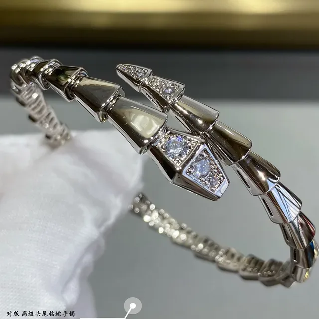 Bvlgari Serpenti سوار ذهب فضة مفصل ثعبان هندسي حرشف 5