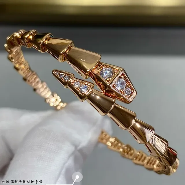 Bvlgari Serpenti سوار ذهب فضة مفصل ثعبان هندسي حرشف 6