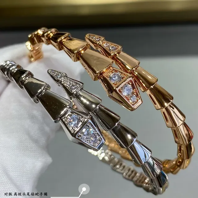 Bvlgari Serpenti سوار ذهب فضة مفصل ثعبان هندسي حرشف 8