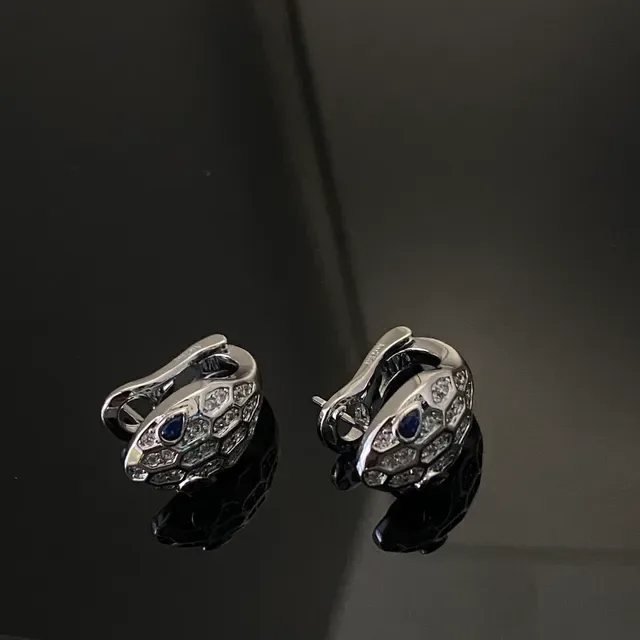 Bvlgari Serpenti Pavé Diamond and Sapphire Snake-Head Earrings 2