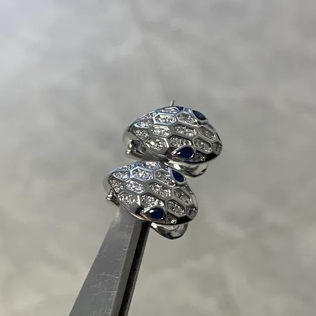 Bvlgari Serpenti Pavé Diamond and Sapphire Snake-Head Earrings 3