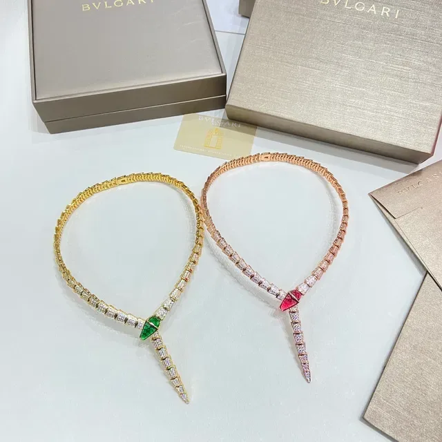 Bvlgari Serpenti Colar com Cabeça de Serpente Gemas Pavé-Set 2