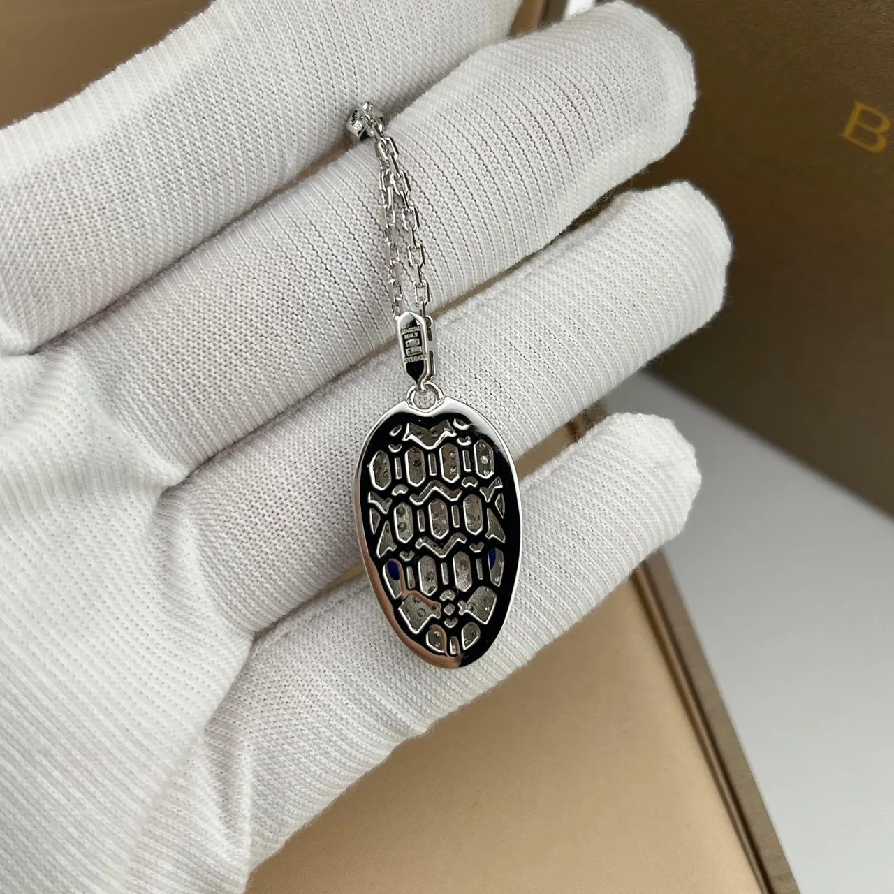Bvlgari Serpenti Snake-Head Pavé Crystal Pendant Necklaces 3