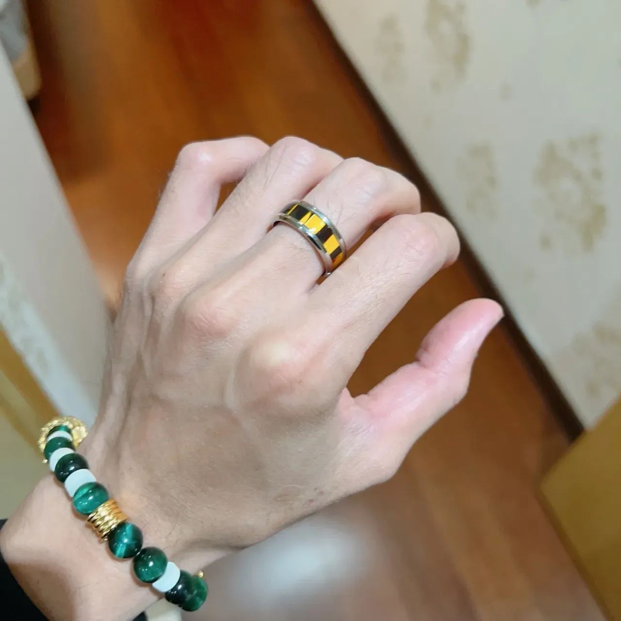 Bvlgari Silver Gold Wide Band Two-Tone Metal Ring 3