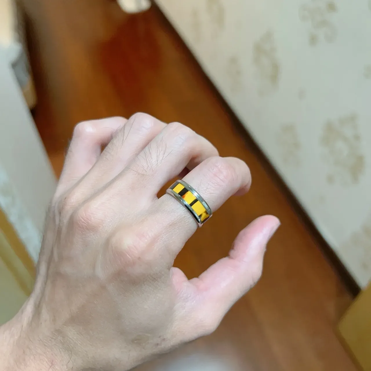 Bvlgari Silver Gold Wide Band Two-Tone Metal Ring 5