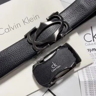 Calvin Klein Automatic Buckle Black Pebbled Leather Belt
