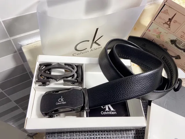 Calvin Klein 自动扣黑色压纹皮带 4