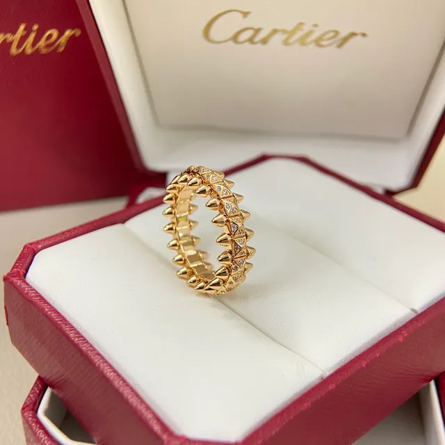 Cartier Clash de Gold Silver Spiked Band Pavé-Set Ring 3