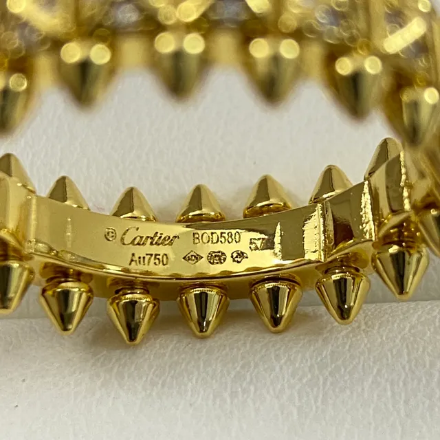 Cartier Clash de Gold Silver Spiked Band Pavé-Set Ring 5