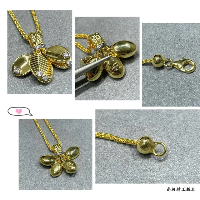 Cartier Gold Silver Leaf Pendant Diamond-Accented Necklace 2