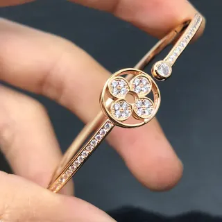 Cartier সোনালী রৌপ্য Pavé-Set ক্রিস্টাল ব্রেসলেট