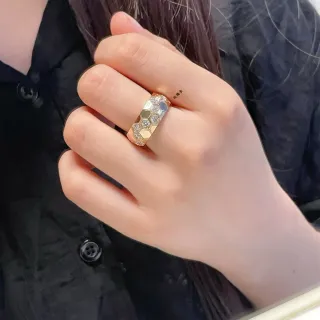 Cartier Juste un Clou সোনার সাদা হেক্সাগনাল হানিকম্ব মোটিফ প্যাভে-সেট পাথরের আংটি