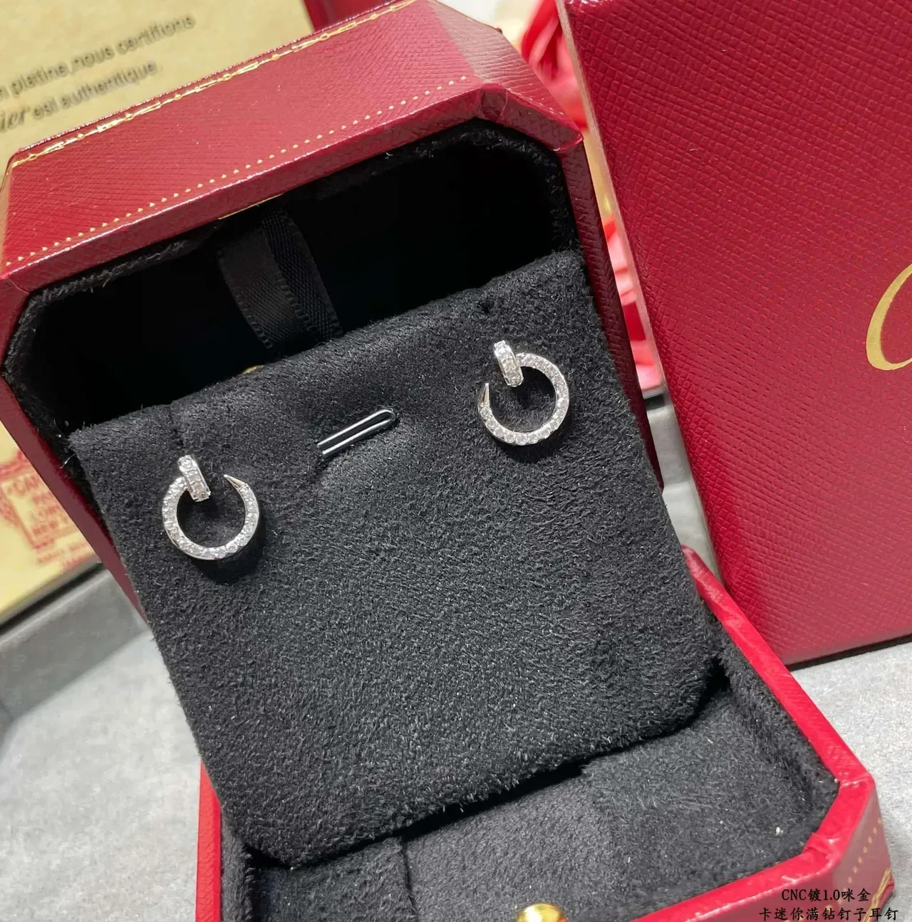 Cartier Juste un Clou Pavé Open Hoop Earrings 4