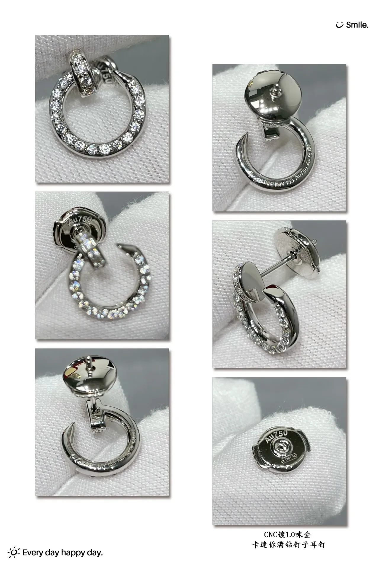 Cartier Juste un Clou Pavé Open Hoop Earrings 5