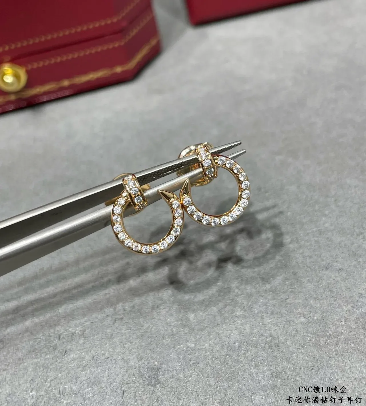 Cartier Juste un Clou Pavé Open Hoop Earrings 6
