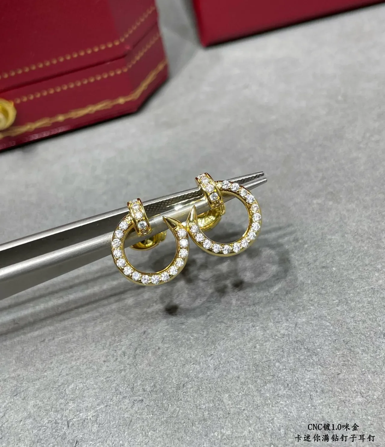 Cartier Juste un Clou Pavé Open Hoop Earrings 7