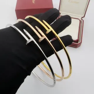 Cartier Juste un Clou Pavé-Set Three-Tone Nail Motif Bracelets