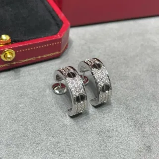 Cartier Juste un Clou Silver Black Hoop Pavé-Set أقراط