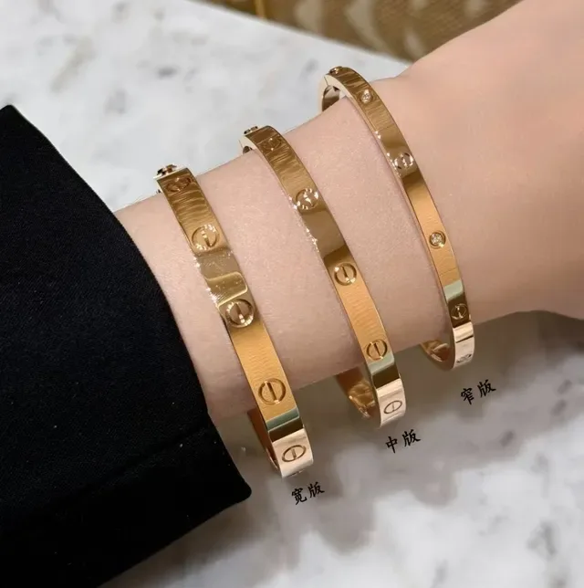 سوار Cartier Love ذهب وردي ضيق متوسط عريض مجموعة سوارات 9