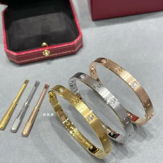 Cartier Love Bracelet Yellow Gold Rose Gold White Gold Diamond-Set Bracelets