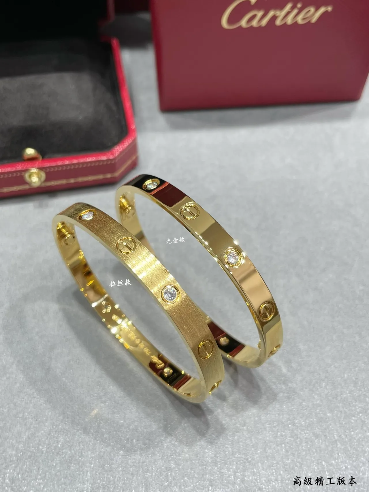 Cartier Love Bracelet Ouro Amarelo Ouro Rosa Ouro Branco Braceletes Diamantados 7