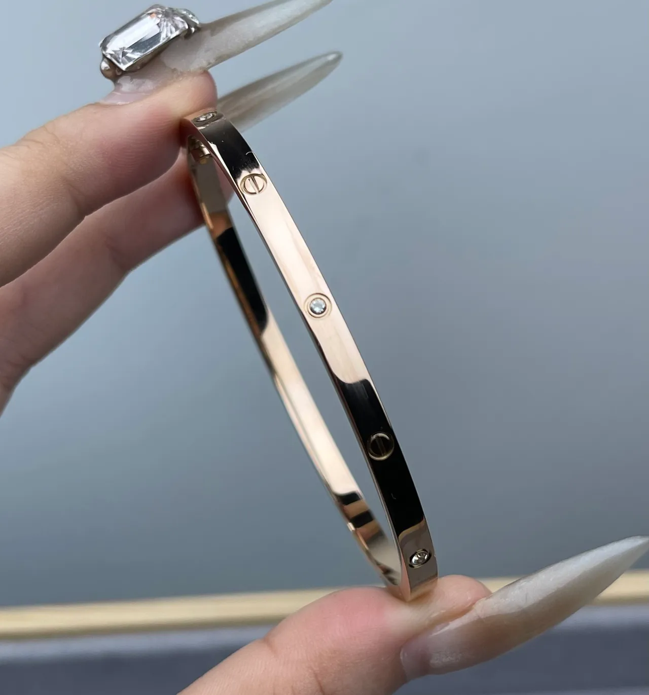 Cartier Amor Oro Plata Bisagra Pulsera Motivo Tornillo Brazalete 5