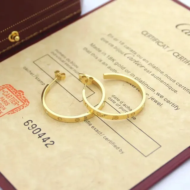 Cartier Love Aros Silhueta Ouro Prata com Detalhes de Motivo Parafuso Brincos 4