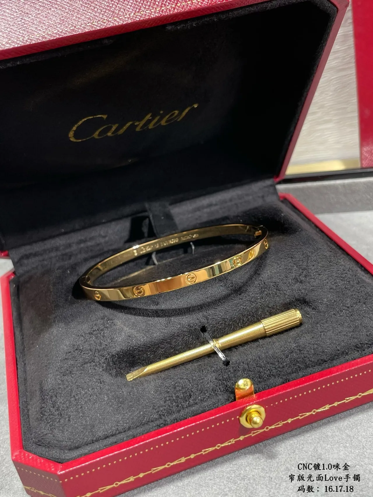 Cartier Love Pulsera de oro y plata estrecha acabado pulido 2