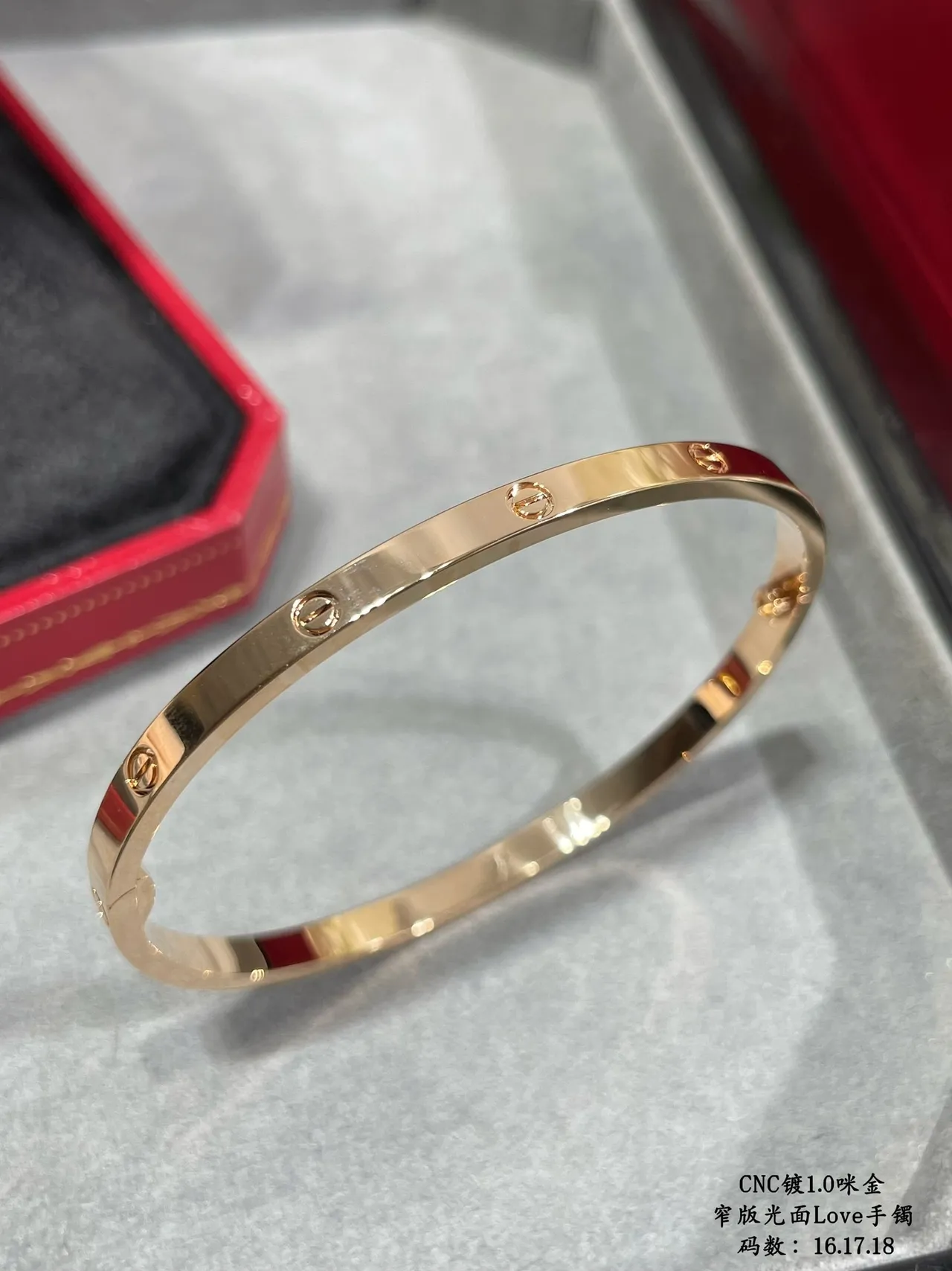 Cartier Love Pulsera de oro y plata estrecha acabado pulido 6