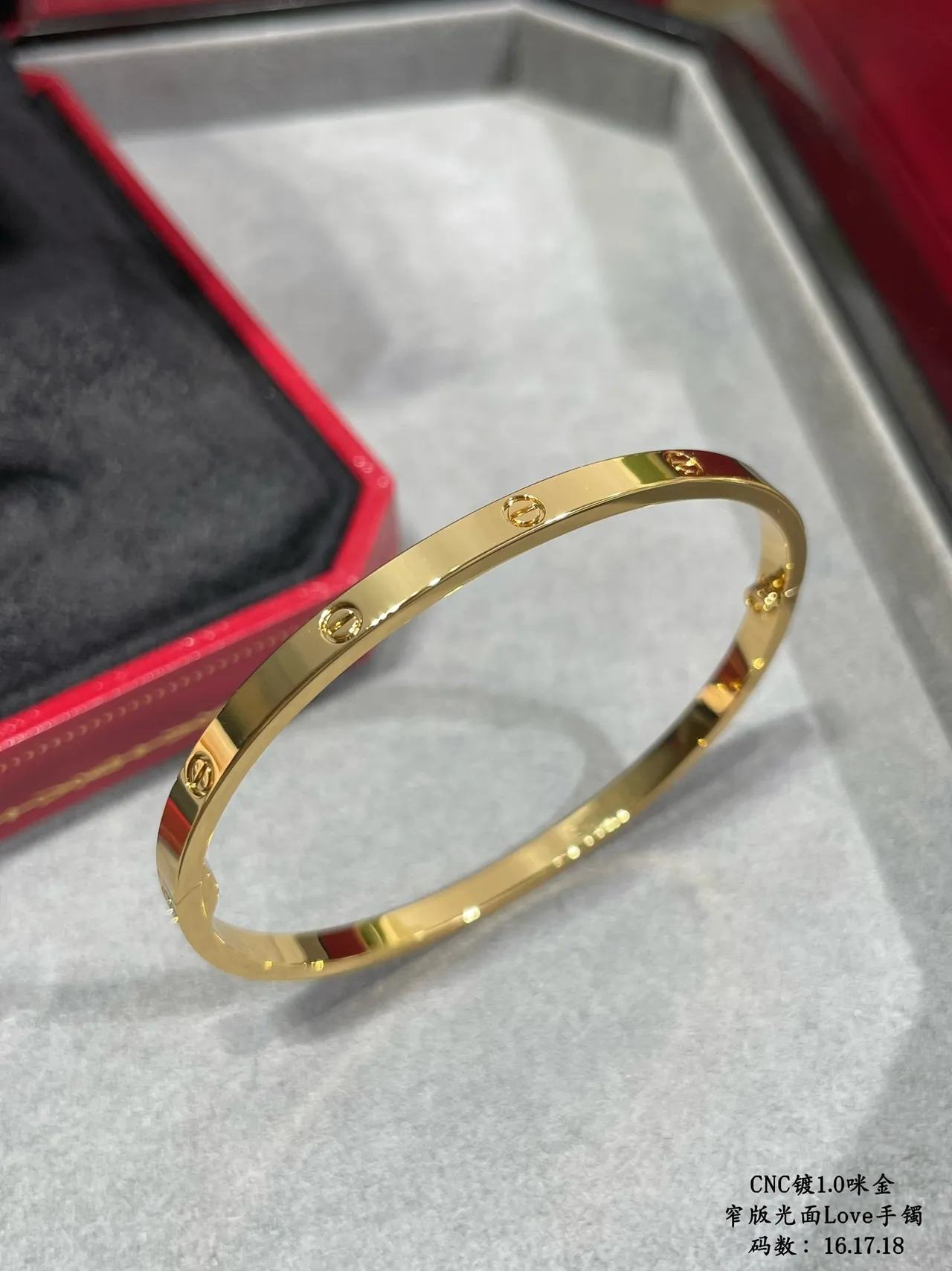 Cartier Love Pulsera de oro y plata estrecha acabado pulido 8