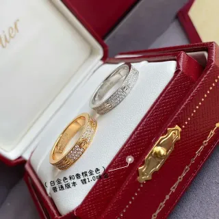 Cartier Love সোনা রূপা Pavé-Set Screw-Motif ব্যান্ড রিং