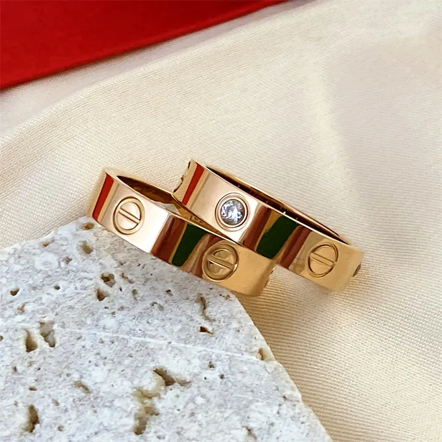Cartier Love Ring Silver Yellow Gold Rose Gold Stackable Rings 3